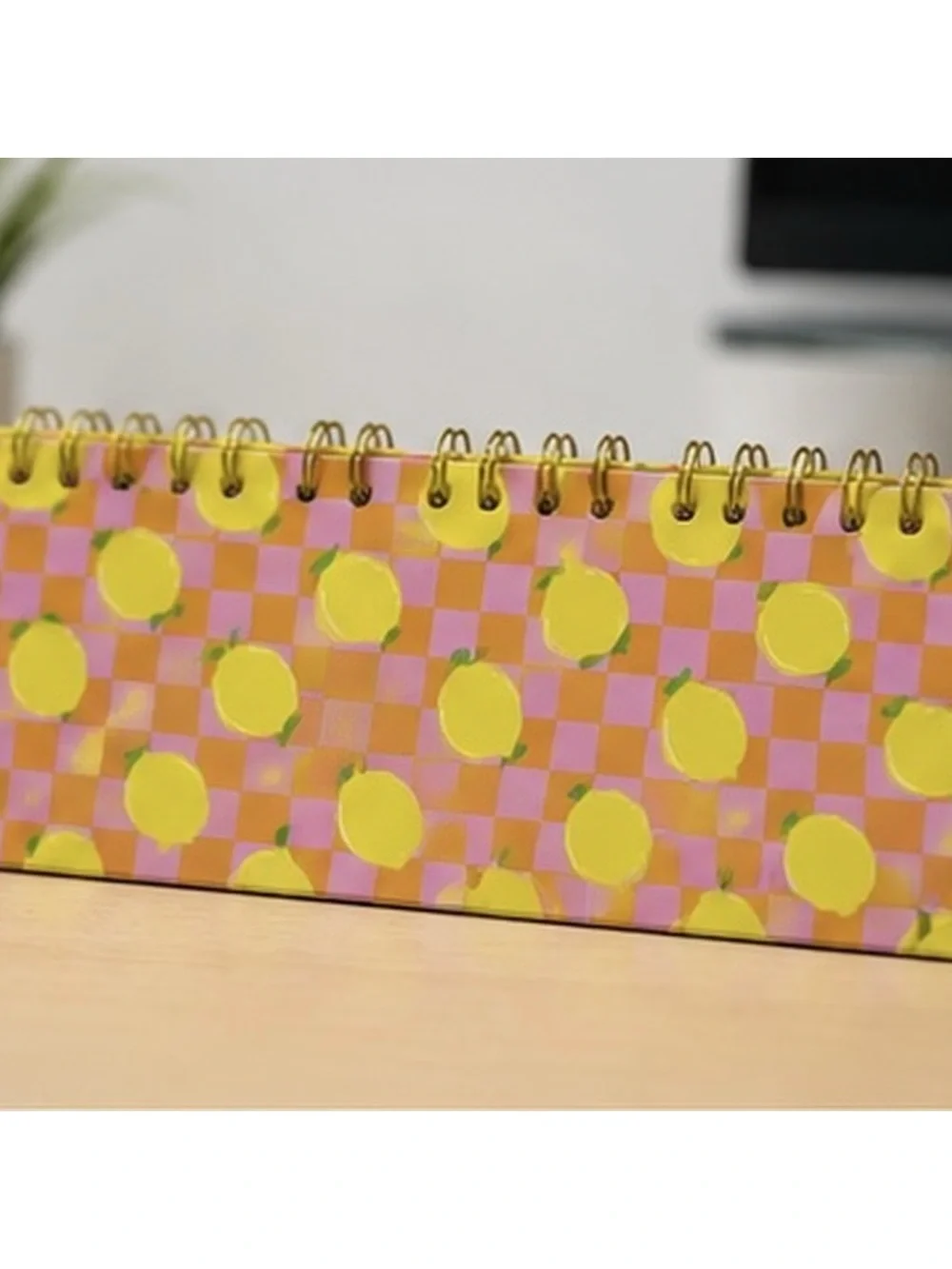 Lemon Print Perpetual Flip Desk Calendar Cute Office Decor NEW